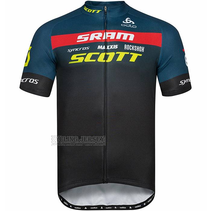2023 Cycling Jersey Scott Sram Black Short Sleeve And Bib Short